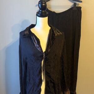 Vintage "Kar-a-van" Two Piece Set. Top/Pants. Brown Velour.